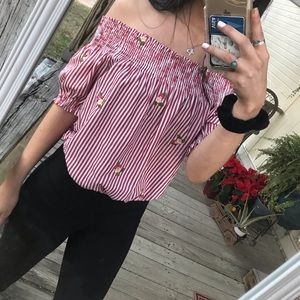 Striped & Floral Tube Top